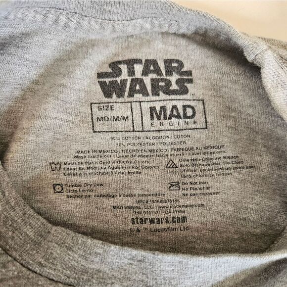 Star Wars Darth Vader Imperial March MAD Engine Soft T-Shirt Graphic Tee Grey M - Picture 5 of 5